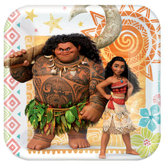 Disney Moana Square Dessert Paper Plates, 7-inch, 8-ct - Pack of 6