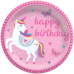 Enchanting Unicorn Birthday Paper Plates - 6.75-inch, 8-ct - Pack of 18