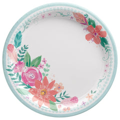 7-inch Free Spirit Floral Paper Plates for Baby's First Birthday, 8-ct - Pack of 2