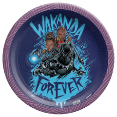 Marvel Black Panther "Wakanda Forever" Round Paper Plates, 7-inch, 8-ct - Pack of 6