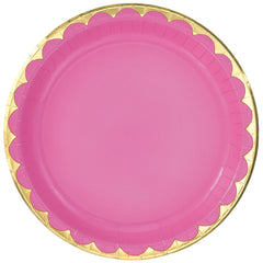 Bright Pink 10-inch Decorative Paper Plates, 8-ct - Pack of 12