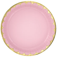 Elegant Rose Gold Trim 6.75-inch Paper Plates, 8-ct - Case of 72