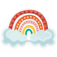 Retro Rainbow Shaped Paper Dessert Plates, 7 inch, 8-ct - Pack of 12