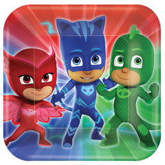 PJ Masks Square Paper Lunch Plates, 9-inch, 8-pk - Case of 60