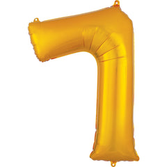 Gold Number 7 Supershape Foil Balloon - Pack of 5