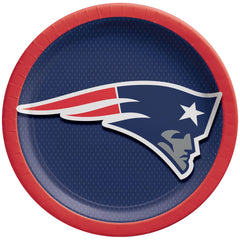 New England Patriots 9-inch Round Paper Plates, 8-ct - Case of 72