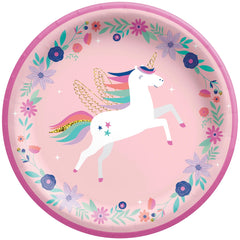 Enchanted Unicorn Birthday Paper Plates - 8.5-inch (8 Count) - Pack of 2