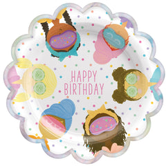 Spa Party Round Paper Plates, Multi-Color, 9-inch, 8-ct - Case of 48