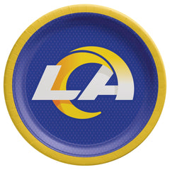 Los Angeles Rams 9-inch Round Paper Plates, 18-ct - Case of 48