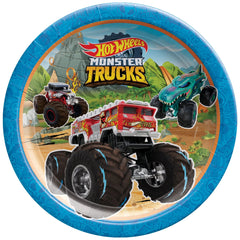 Hot Wheels Monster Trucks 9-inch Round Paper Plates, 8-ct - Pack of 2