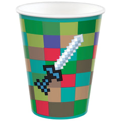 Pixel Party 9 oz Paper Cups - Perfect for Kids' Birthdays, 8-ct - Pack of 12