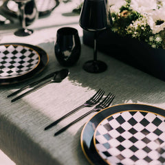 16 Oz. Black Stemmed Plastic Wine Glasses | 48 Count