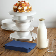 3 Ply China Blue Scalloped Dinner Napkins | 800 Count