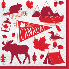 Canada Day Square Paper Lunch Napkins, Red, 6.5-inch, 20-ct - Pack of 2