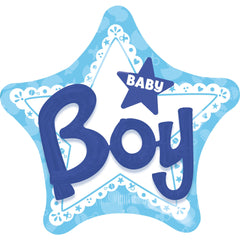 Celebrate Baby Boy Star-Shaped Foil Balloon - Case of 30