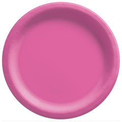 Bright Pink 6.75-inch Round Paper Plates - 16 Count - Pack of 6