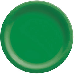 Festive Green 8.5-inch Round Paper Lunch Plates, 50-pk