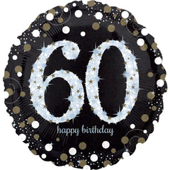 18-inch Sparkling 60th Birthday Foil Balloon - Case of 100