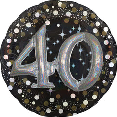 Sparkling 40th Birthday Metallic Balloon - Case of 30