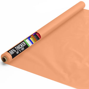 40 In. x 100 Ft. Premium Peach Plastic Table Roll | 6 Pack