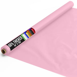 40 In. x 100 Ft. Premium Pink Plastic Table Roll | 6 Pack