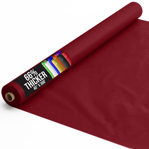 40 In. x 300 Ft. Premium Burgundy Plastic Table Roll | 4 Pack