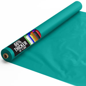 40 In. x 300 Ft. Premium Teal Plastic Table Roll | 4 Pack