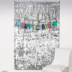 Sparkling Silver Birthday Backdrop & Banner Set - Pack of 3