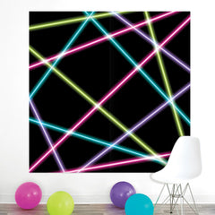 Retro Glow 80s 90s Scene Setter Decoration Kit - Pack of 6