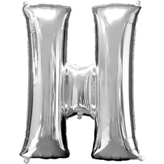Silver Foil SuperShape Letter H Balloon - Case of 40