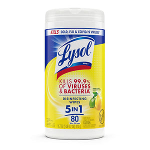 Lysol Disinfecting Wipes, Lemon & Lime Blossom, 80 Wipes/Canister | 24 Canisters