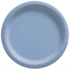 10-inch Round Pastel Blue Paper Plates, 20-ct - Pack of 6