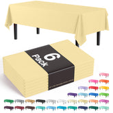 Light Yellow Plastic Table Covers | 6 Pack