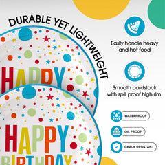 7 In. Birthday Print Paper Plates | 1000 Count