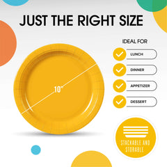 10 In. Yellow Paper Plates | 1000 Count