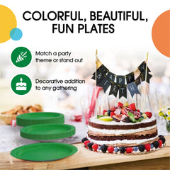 7 In. Emerald Green Paper Plates | 1000 Count