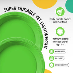 7 In. | Lime Green Plastic Plates | 600 Count