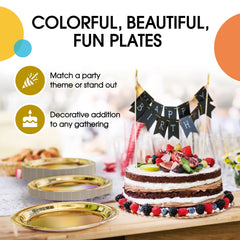 7 In. Reflective Gold Paper Plates | 1000 Count