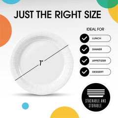 7 In. White Paper Plates | 1000 Count