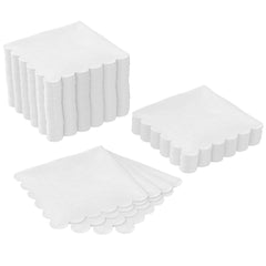 White Scallop Beverage Napkins | 100 Count