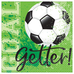 Soccer Beverage Napkins, Green, 5-inch, 36-ct - Pack of 12