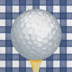 Golf "Hole in One" Lunch Napkins, Blue/White, 6.5-inch, 40-ct - Case of 48