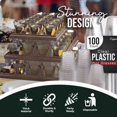 2 Oz. Clear Plastic Shot Glasses | 200 Count