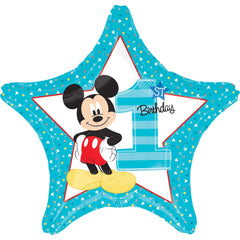 Mickey Mouse 1st Birthday Foil Balloon - 18-Inch - Pack of 5