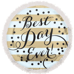 Sparkling Gold Best Day Ever Wedding Foil Balloon - Pack of 5