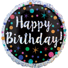 17-inch Polka Dot Foil Birthday Balloon - Case of 100