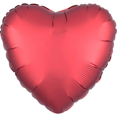 Satin Sangria Heart Foil Balloon - 18-Inch - Case of 100