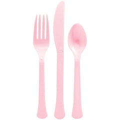 Heavyweight Light Pink Plastic Cutlery Set - Case of 72