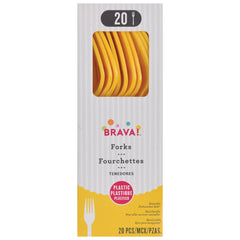 Sunshine Yellow Plastic Forks - 20-ct - Case of 72