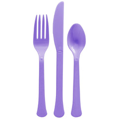 Purple Heavy-Duty Plastic Solid Color Reusable Cutlery, 24-ct - Case of 72